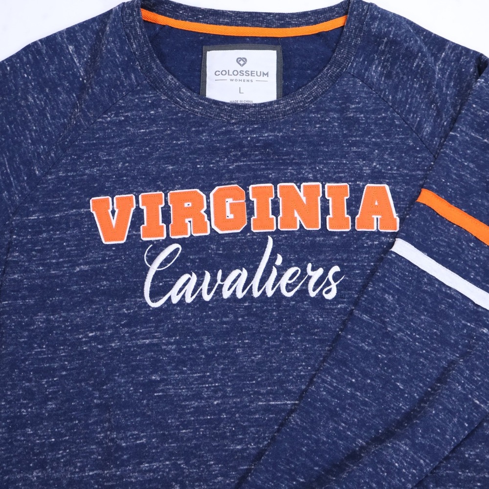 Colosseum UVA Virginia Cavaliers Navy Blue Space‎ Dye Sweatshirt Large Womens